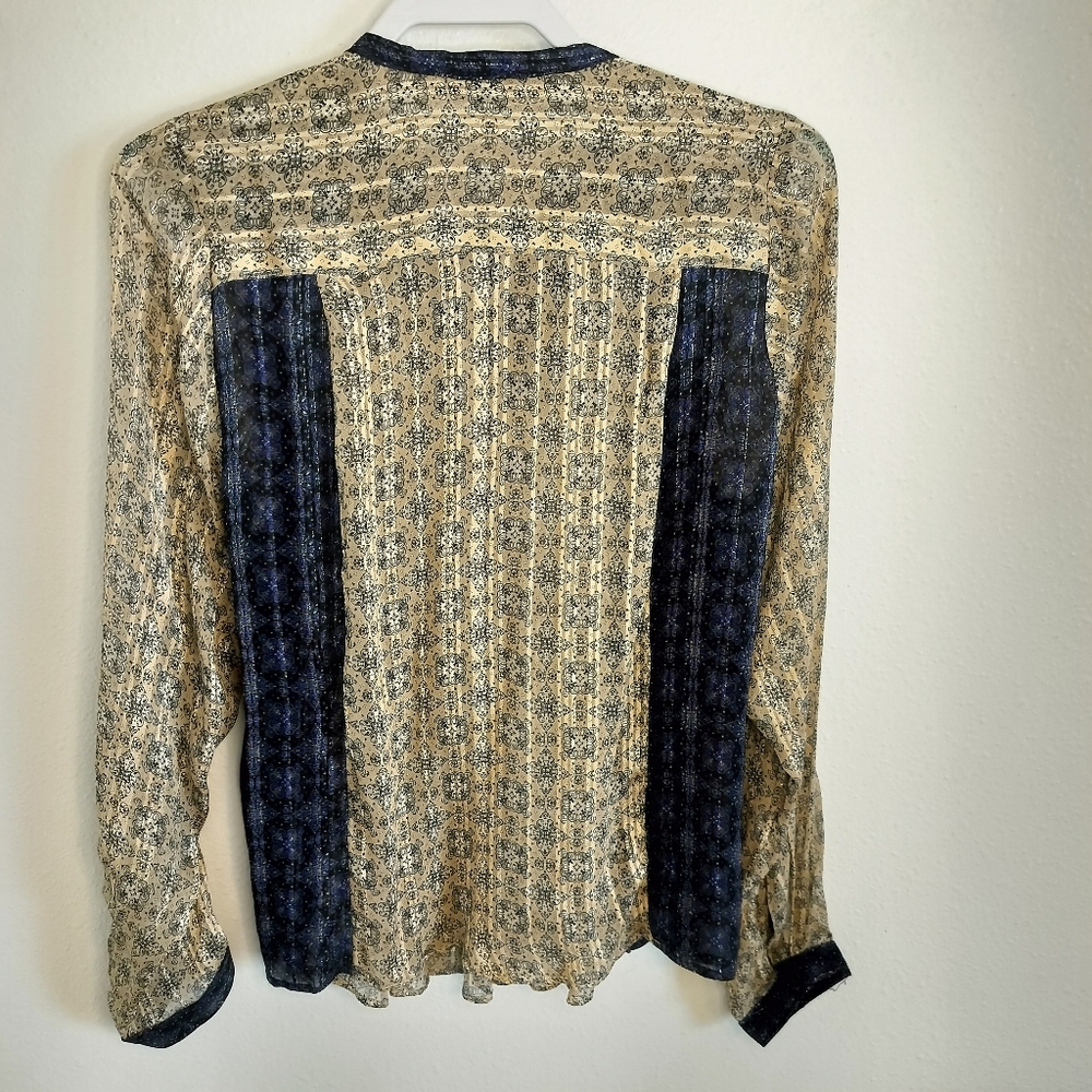rag&bone Amaris floral peasant top Sz M Boho Chic Romantic Goth 70s Revival - Picture 3 of 6